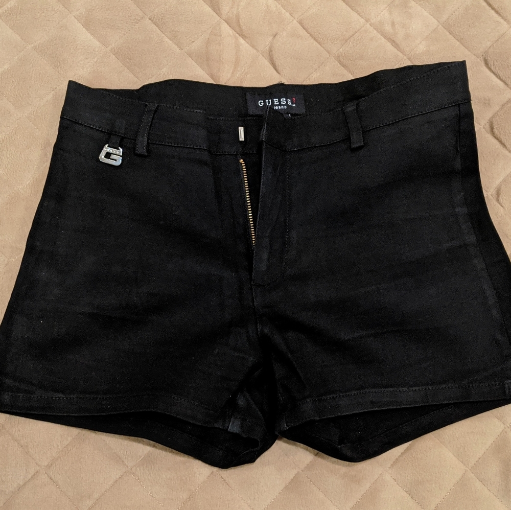 90s Guess? Booty shorts size 28 black cotton